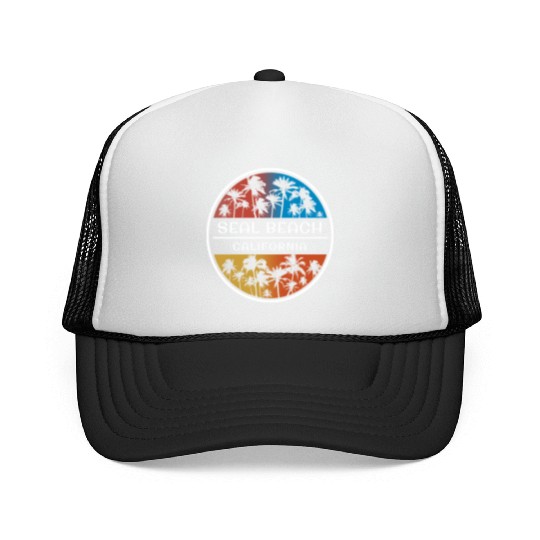 Seal Beach California Stylish Vacation Souvenir Trucker Caps