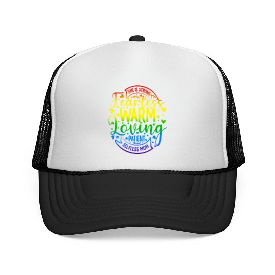 She Is Mom Strong Fearless Warm Loving Patient Trucker Caps