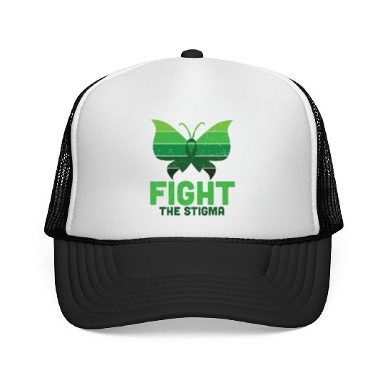 Fight The Stigma Butterfly Mental Health Trucker Caps