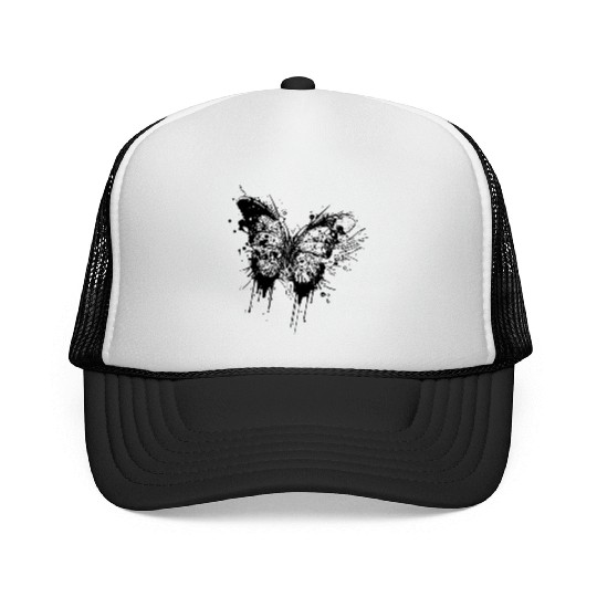 Tattoo Ink Splash Butterfly Trucker Caps