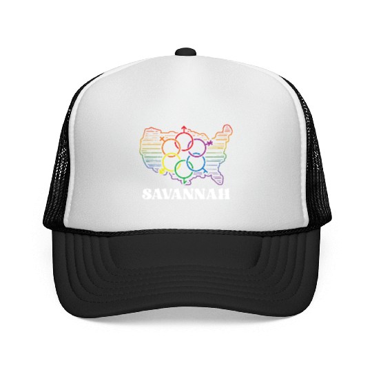 Savannah Pride Flag Pride Month LGBTQ Flag LGBT Co Trucker Caps