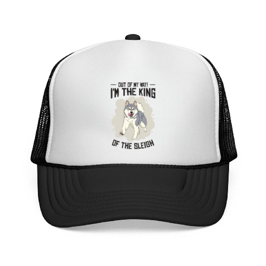 Husky Sledding King Of The Sleigh Sled Dog Racing Trucker Caps
