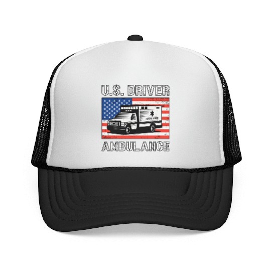 Us Driver Ambulance Driver Paramedic Emergency Trucker Caps