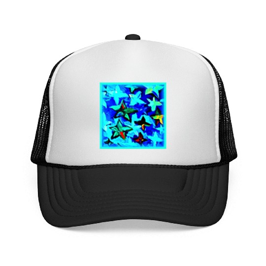 Blue Starry Night Sky Painting. Buy Now Trucker Caps