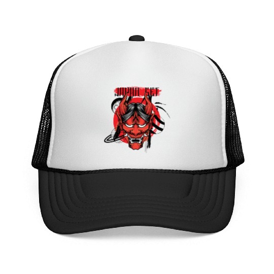 Red oni mask , demon, japan, china Trucker Caps