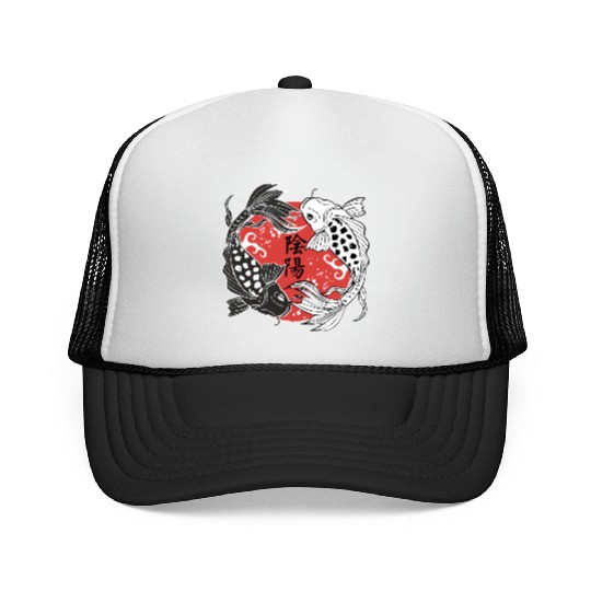 Koi Fish Yin and Yang Koi Fish Lover Gift Trucker Caps