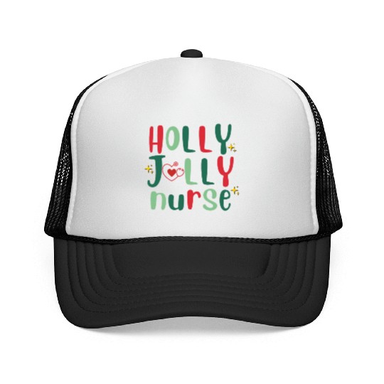 HOLLY JOLLY NURSE4 Trucker Caps