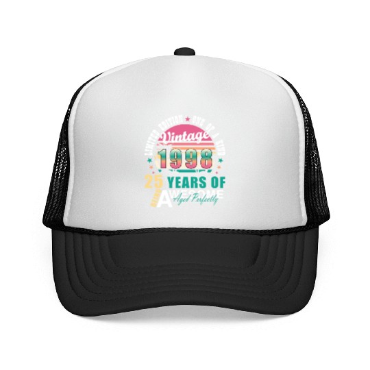 Vintage 1998 98 Birthday Retro Vintage Gift Trucker Caps
