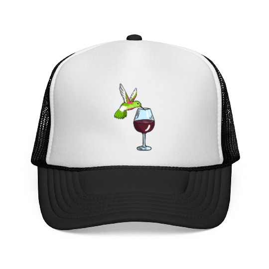 Hummingbird Drinking Wine Birdwatching Hummingbird Trucker Caps