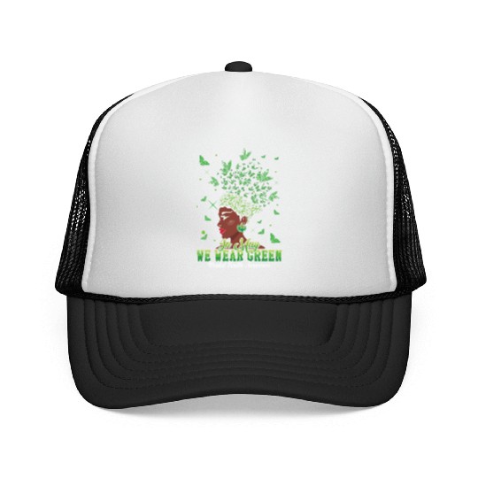 May Green Mental Health Awareness Month Butterfly Trucker Caps