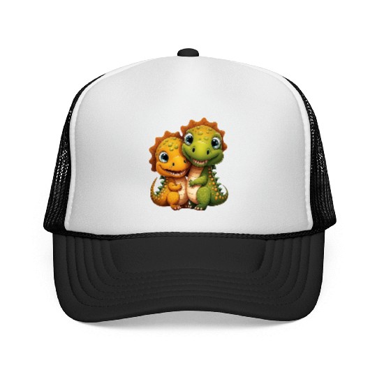 Cute dino dinosaur siblings brothers kids love Trucker Caps
