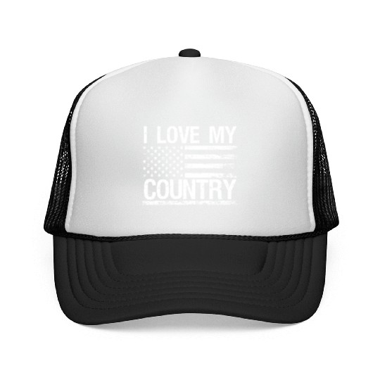 Soldier i love my country military army veteran Trucker Caps