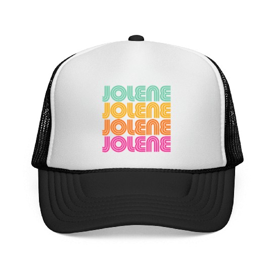 Jolene Retro Vintage 70s 80s Rainbow Pink Song Sun Trucker Caps