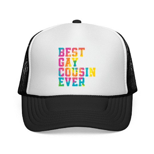 Best Gay Cousin Ever Rainbow Pride Month LGBTQ Gay Trucker Caps