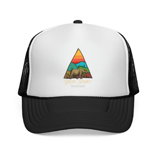 Great Smoky Mountains Vintage Landscape Trucker Caps