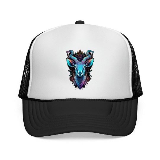 Gazelle capricorn goat mountains vacation hipster Trucker Caps