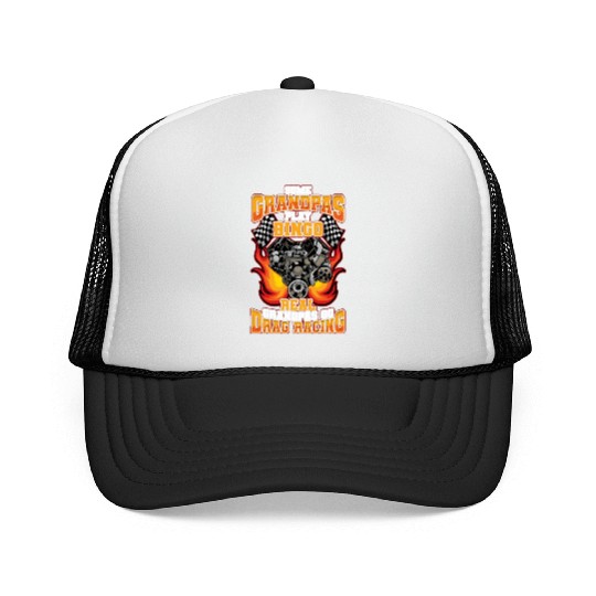 Drag Racing Grandpa Trucker Caps