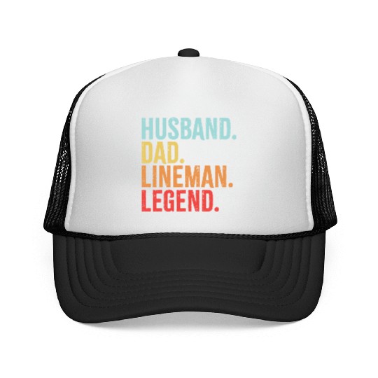 Husband Dad Lineman Legend Trucker Caps