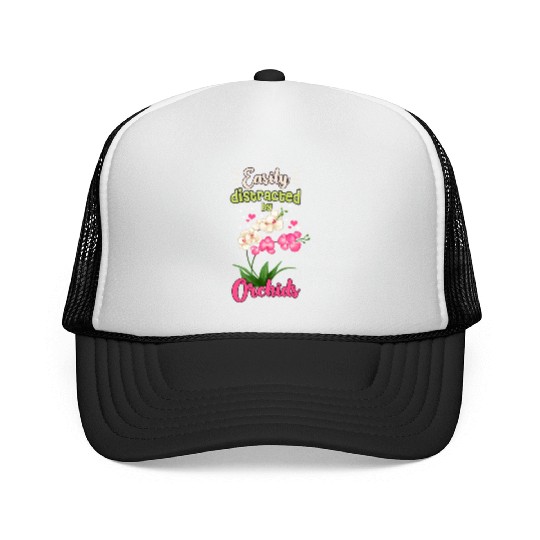 Orchid Flower Lover Art Trucker Caps