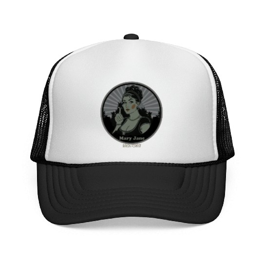 Mary Jane Lady Marijuana Funny Graphic Trucker Caps