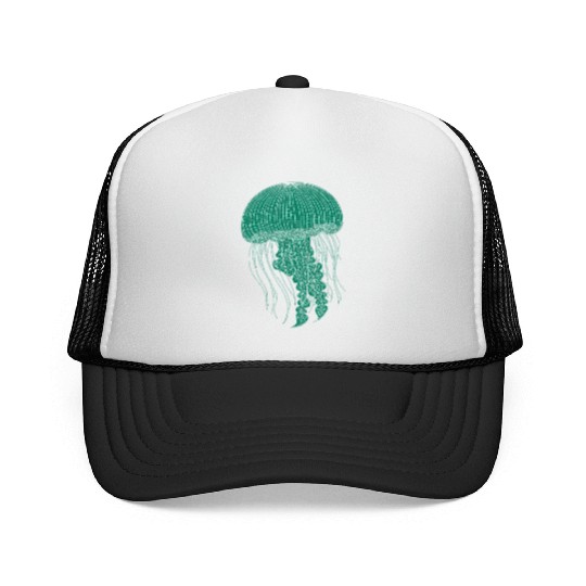 Sea life, Green Jellyfish Trucker Caps