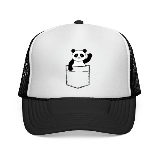 Travel Chest Bag Panda Bear Waving Friendly Trucker Caps
