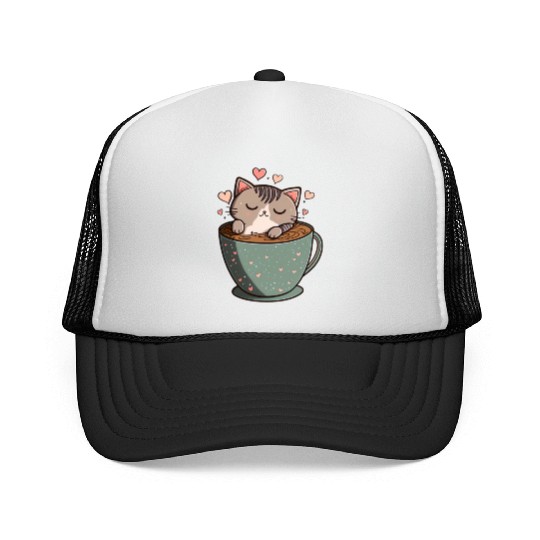 Caffeine Kitties A Sweet Valentines Day Gift Trucker Caps