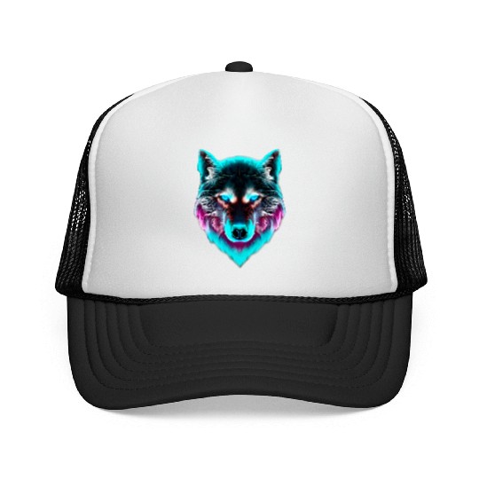 Leader of the Synthwave Wolf Pack! Trucker Caps