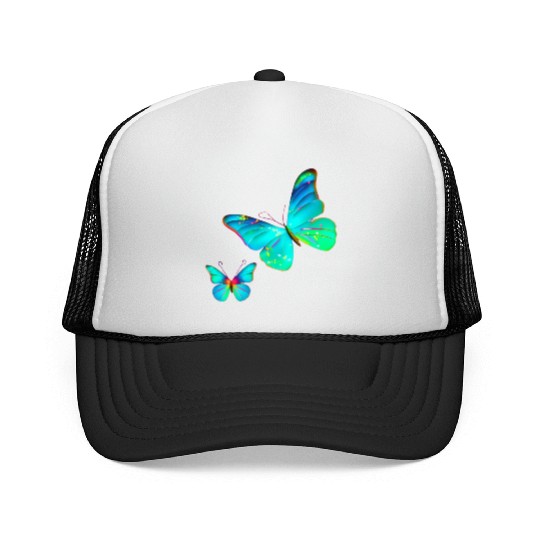 Blue Green Butterflies Trucker Caps