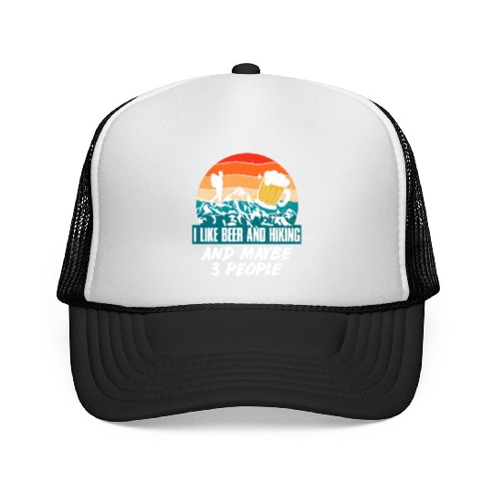 I like Beer and Hiking Mountain lover Wanderlust Trucker Caps
