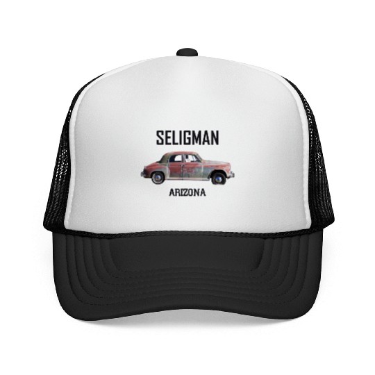Old car city of Seligman in Arizonna, US Route 66 Trucker Caps