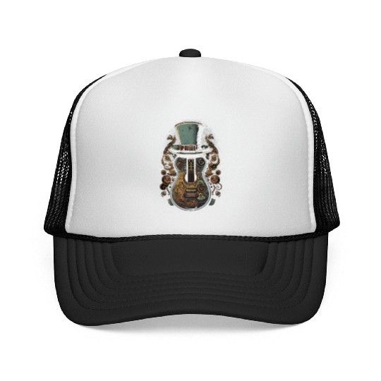 Guitar with Hat Country Music Guitarist Musician Trucker Caps
