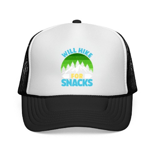 Hiker funny Mountain fan will Hike for Snacks Trucker Caps