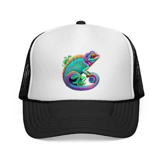 Cute Chameleon is a colorful beautiful Cute animal Trucker Caps