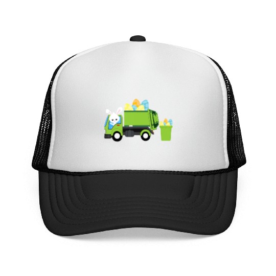 Garbage Truck Easter Bunny Egg Hunt Toddler Kids B Trucker Caps