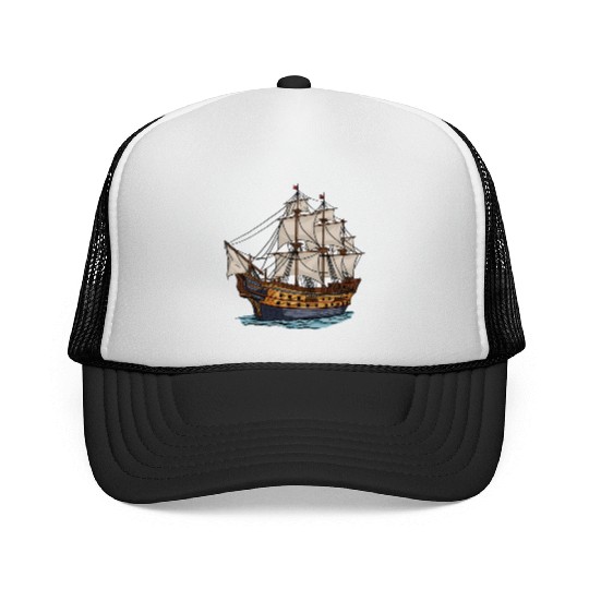 Columbus Day 1492 Ship Trucker Caps