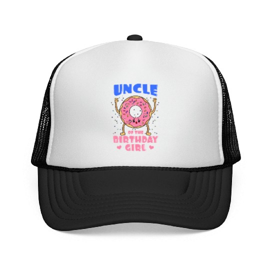 Uncle Of The Birthday Girl Donut Bday Party Tio Gr Trucker Caps