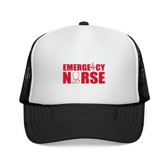 Great ER Nurse Apparel RN Nursing Emergency Nurses Trucker Caps