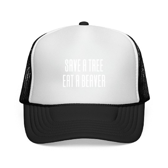 Save A Tree Eat A Beaver Environment Trucker Caps