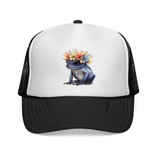 Cute Poison Dart Frog Flower Crown Amphibian Lover Trucker Caps