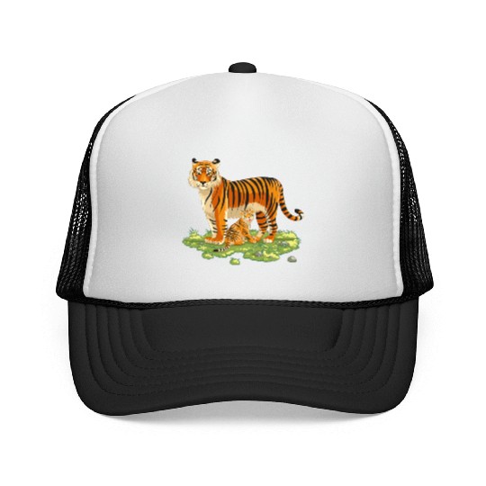 Mother And Son Tiger Trucker Caps