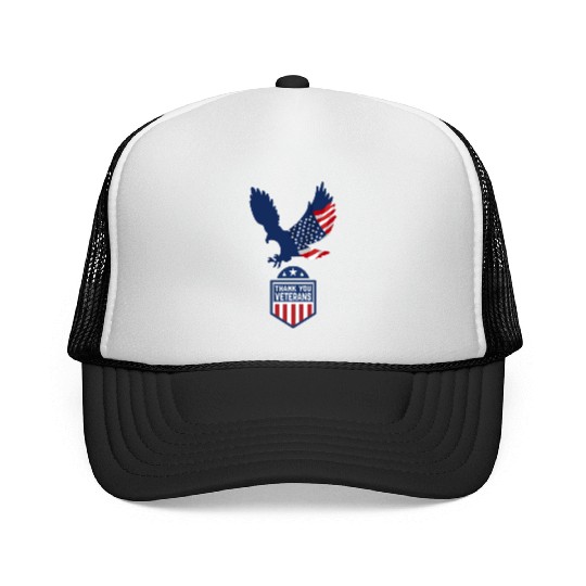 Happy Memorial Day Thank you Veterans American Trucker Caps
