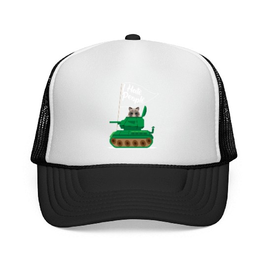 I Hate People Cat Tank Funny I Hate People Trucker Caps