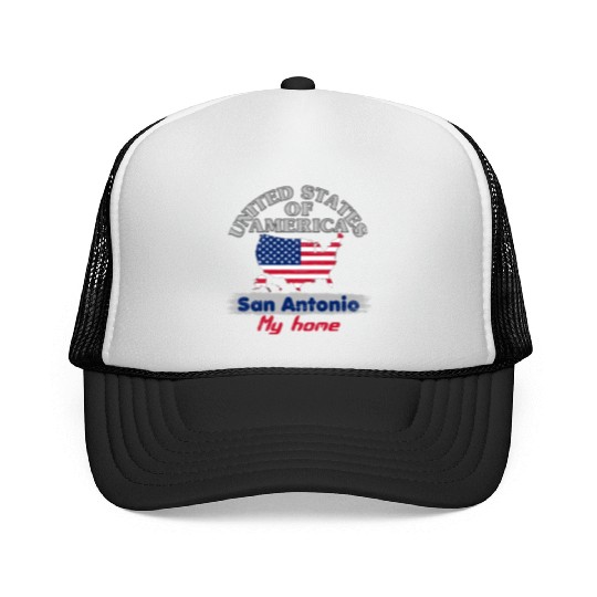United States of America - San Antonio my home Trucker Caps