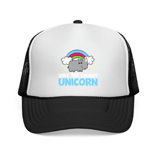 Save The Chubby Unicorn Rhinoceros Cute Rhino Trucker Caps