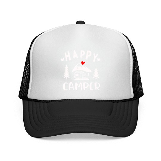 Happy Camper, Camping Trucker Caps For Women Men Kids
