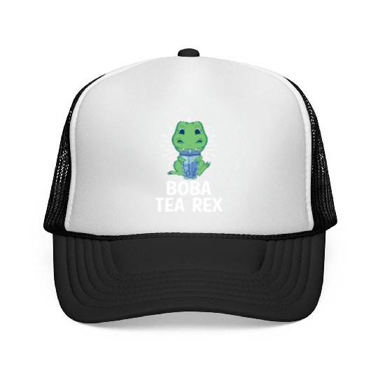 Boba Tea Rex Bubble Tea Lover Boba Tea Drinker Trucker Caps