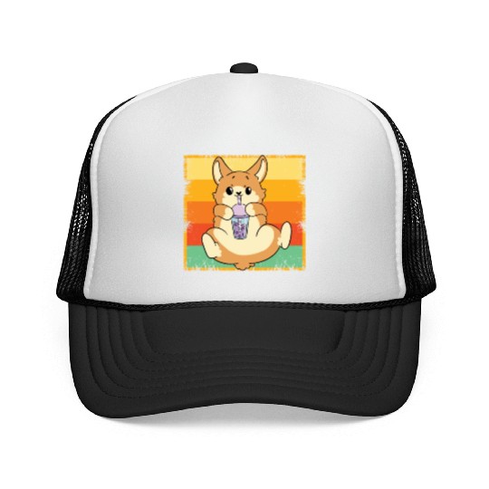 Bubble Tea Lover Boba Tea Drinker Dog Owner Trucker Caps