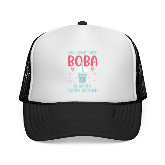 Bubble Tea Lover Boba Tea Drinker Korean Drink Trucker Caps