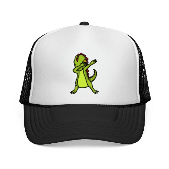 Funny Dabbing Iguana Dab Dance Reptile Lover Trucker Caps